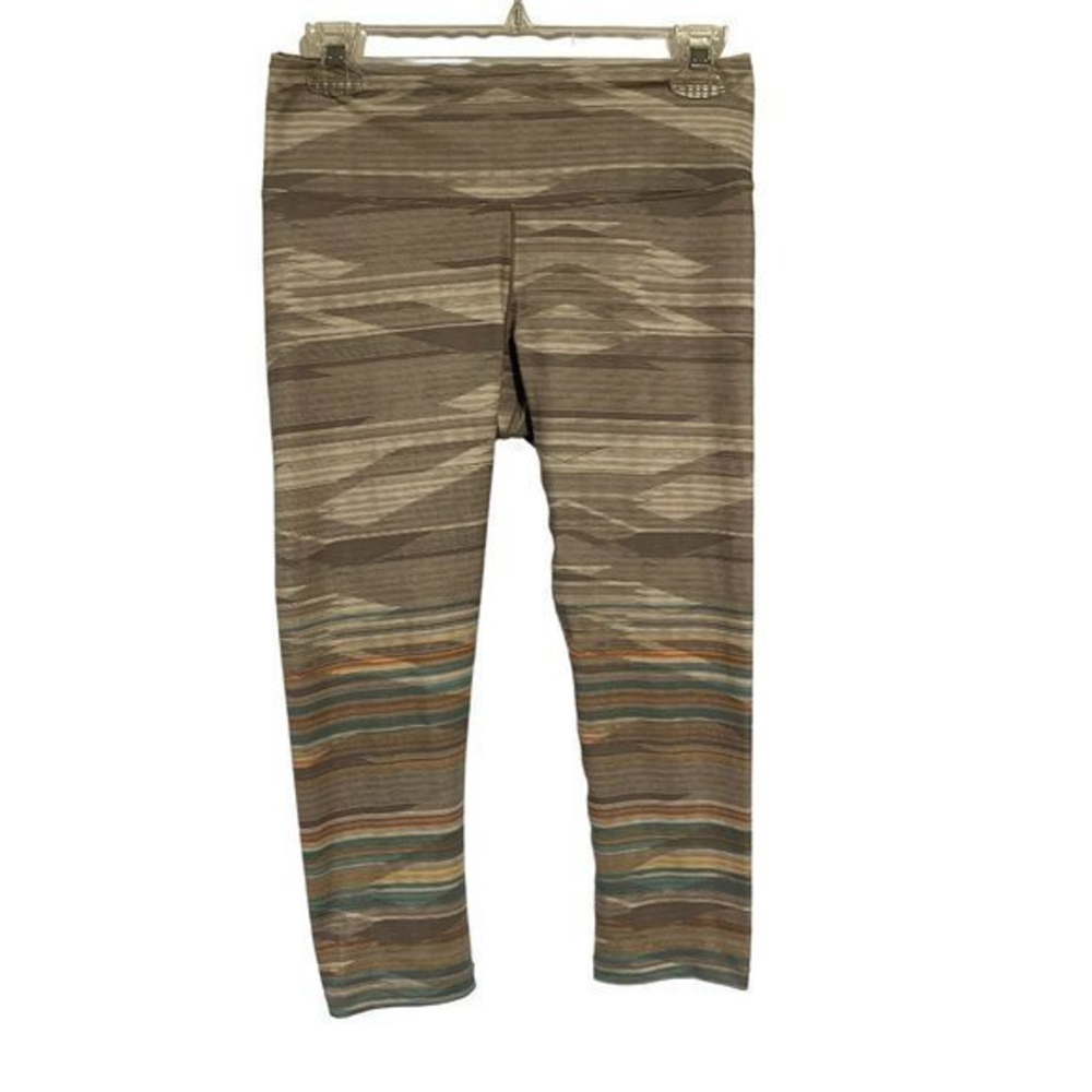 Prana Ashy Sunrise High Rise Pillar Printed Capri Leggings Size Small